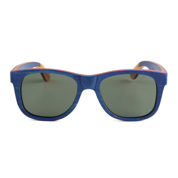 Gladiator BIG HEAD Blue Recycled Skateboard Wood Sunglasses