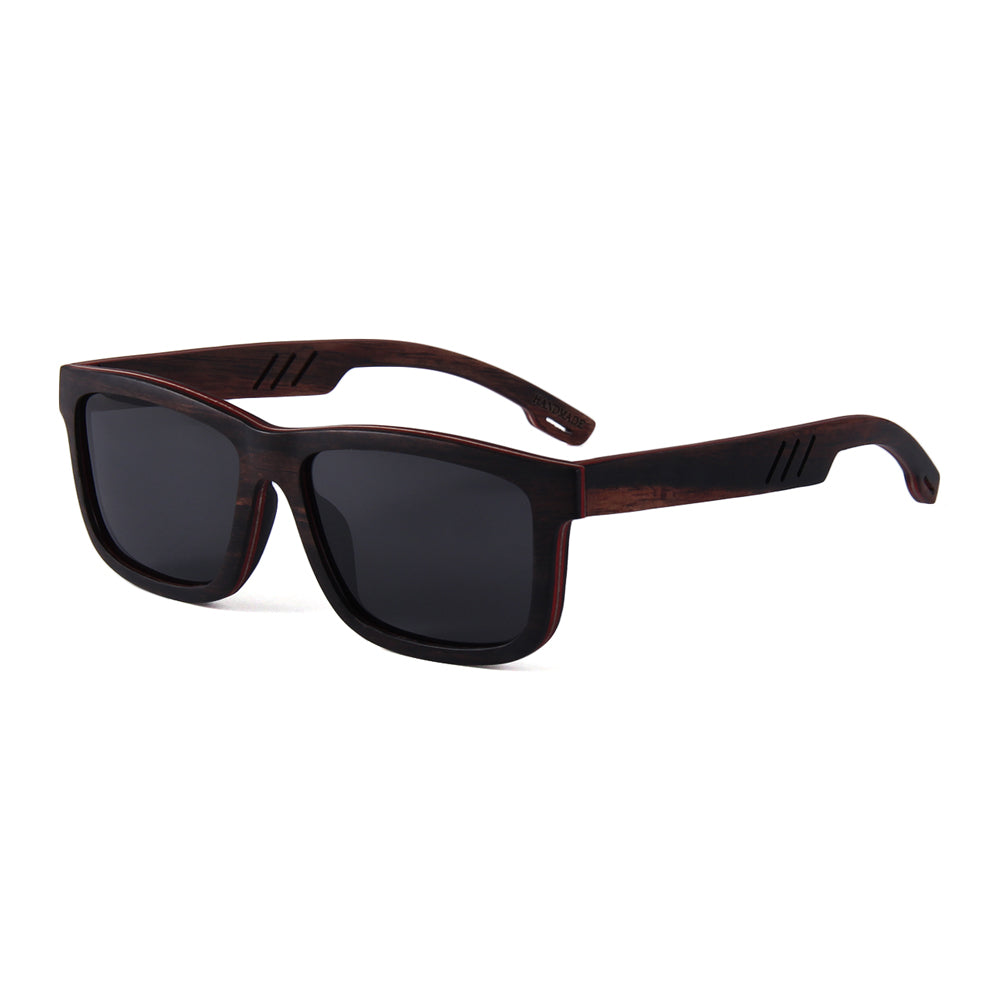 Maco Polarized Ebony Skateboard Wood Sunglasses