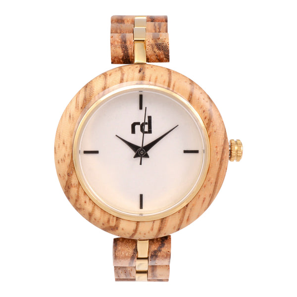 The Amber Collection (Ladies Zebra wood watch)