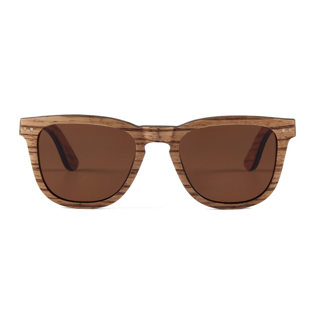 McLaren Collection Zebra Skateboard Wood Sunglasses with Amber Lens