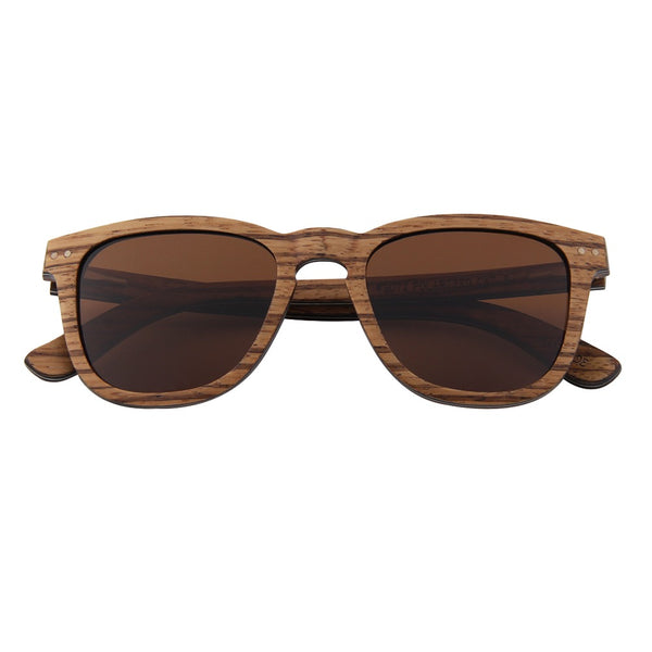 McLaren Collection Zebra Skateboard Wood Sunglasses with Amber Lens
