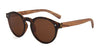 Shelly Collection Zebra Wood Sunglasses with Tortoise Acetate Frame