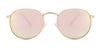 Lennon Collection Gold Frame Sunglasses with Pink Mirror polarized lens