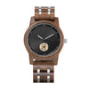 The Ash Collection (Walnut and Stainless Steel) Black Dial Wood Watch