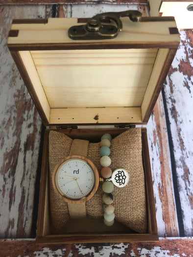 The Olive Collection (Tan Vegan Leather Wood Watch)