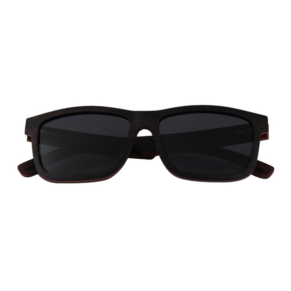 Maco Collection Ebony Skateboard Wood Sunglasses with Smoke Lens