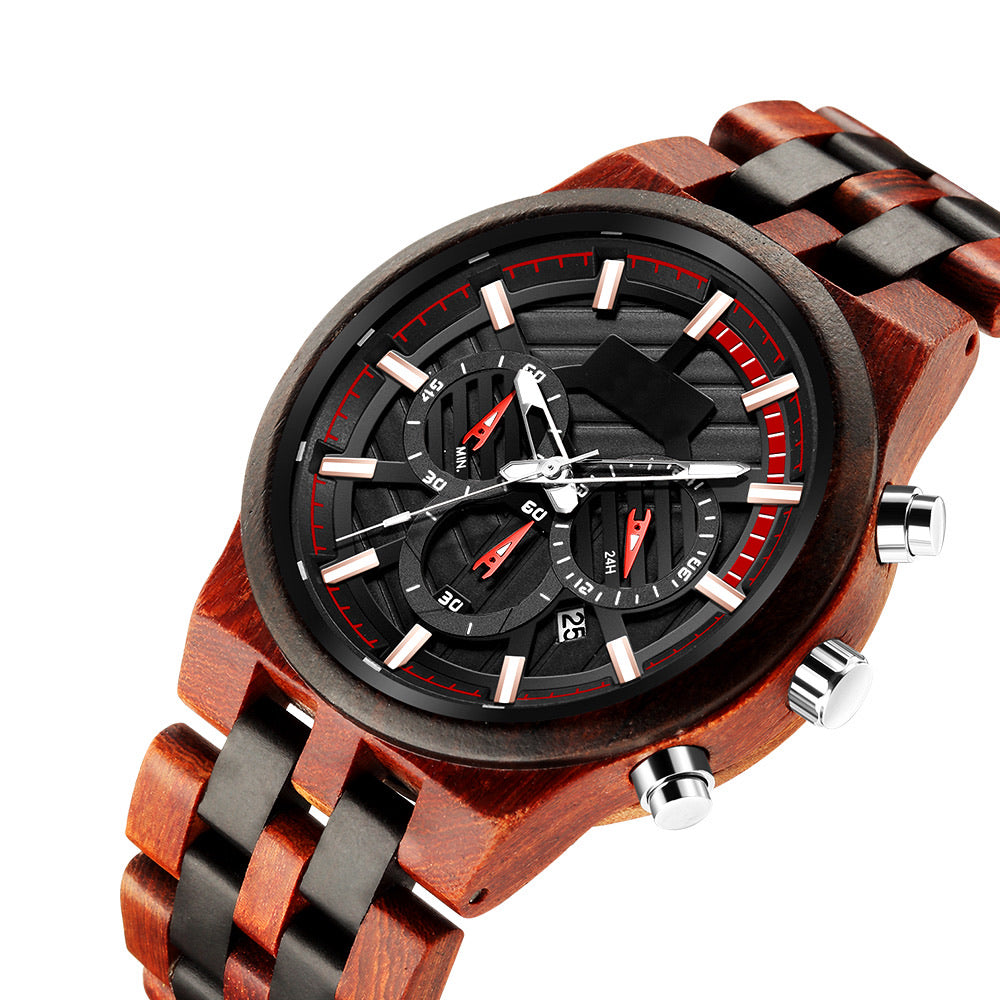 The Parker Collection (Chronograph Sandal Wood & Ebony Wood) Watch