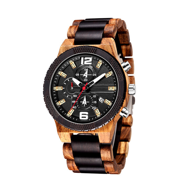 The Garrick Collection (Chronograph Zebra Wood and Ebony Wood) Watch
