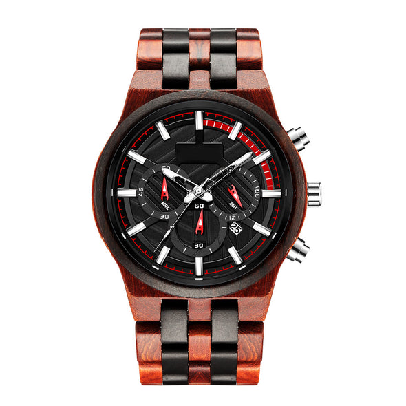 The Parker Collection (Chronograph Sandal Wood & Ebony Wood) Watch