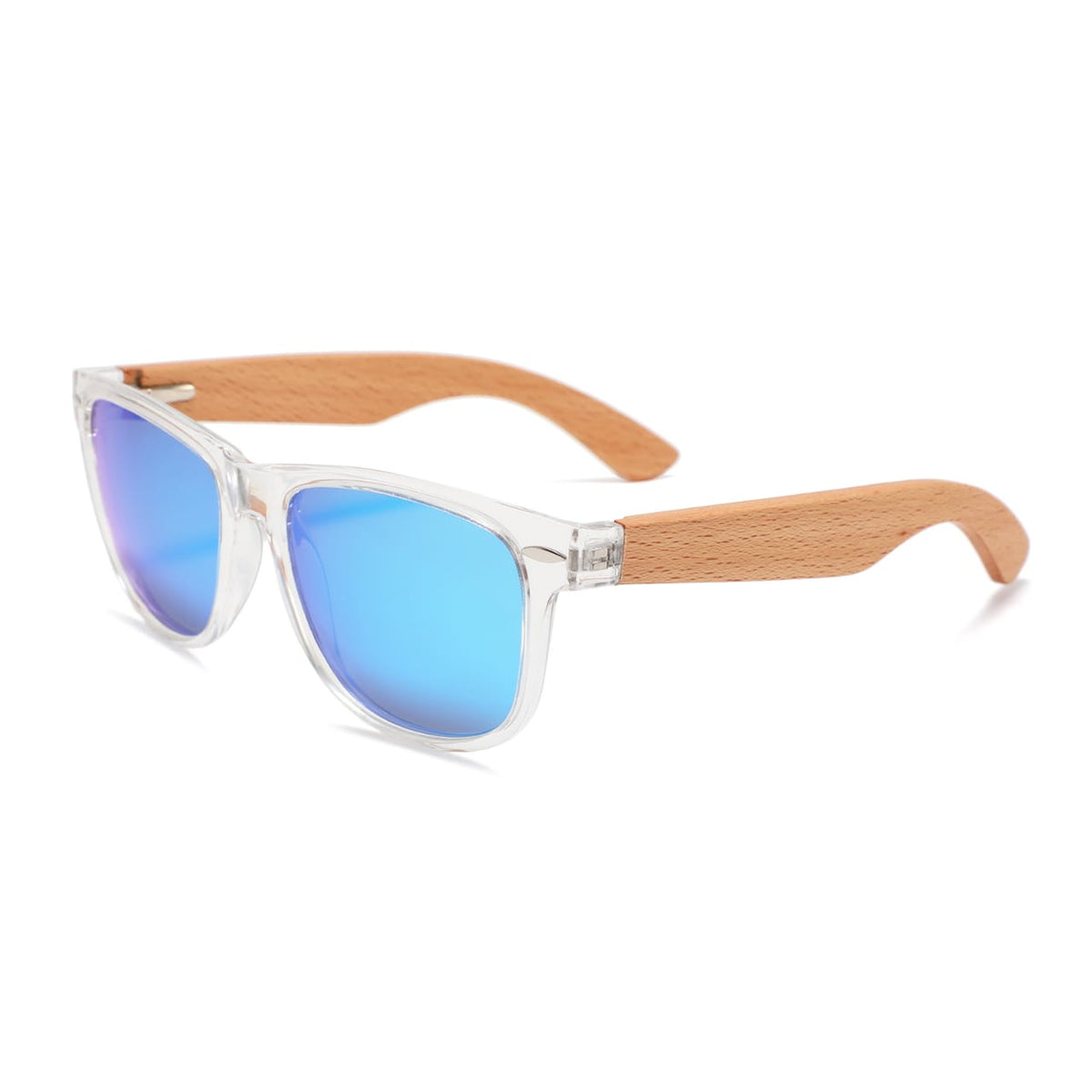 Blue polarized Sunglasses with Beach wood