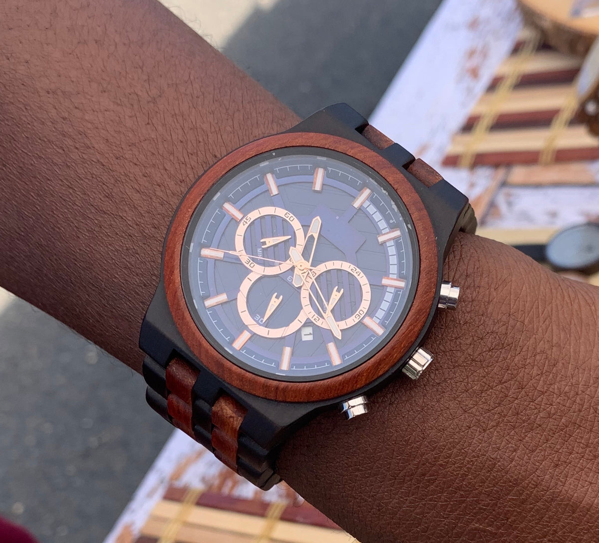 The Parker Collection (Chronograph Ebony Wood and Sandalwood) Watch